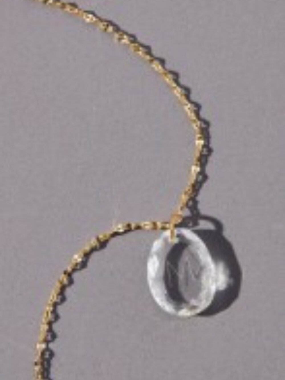 Anthropologie Etched Glass Monogram Pendant Necklace NWOT